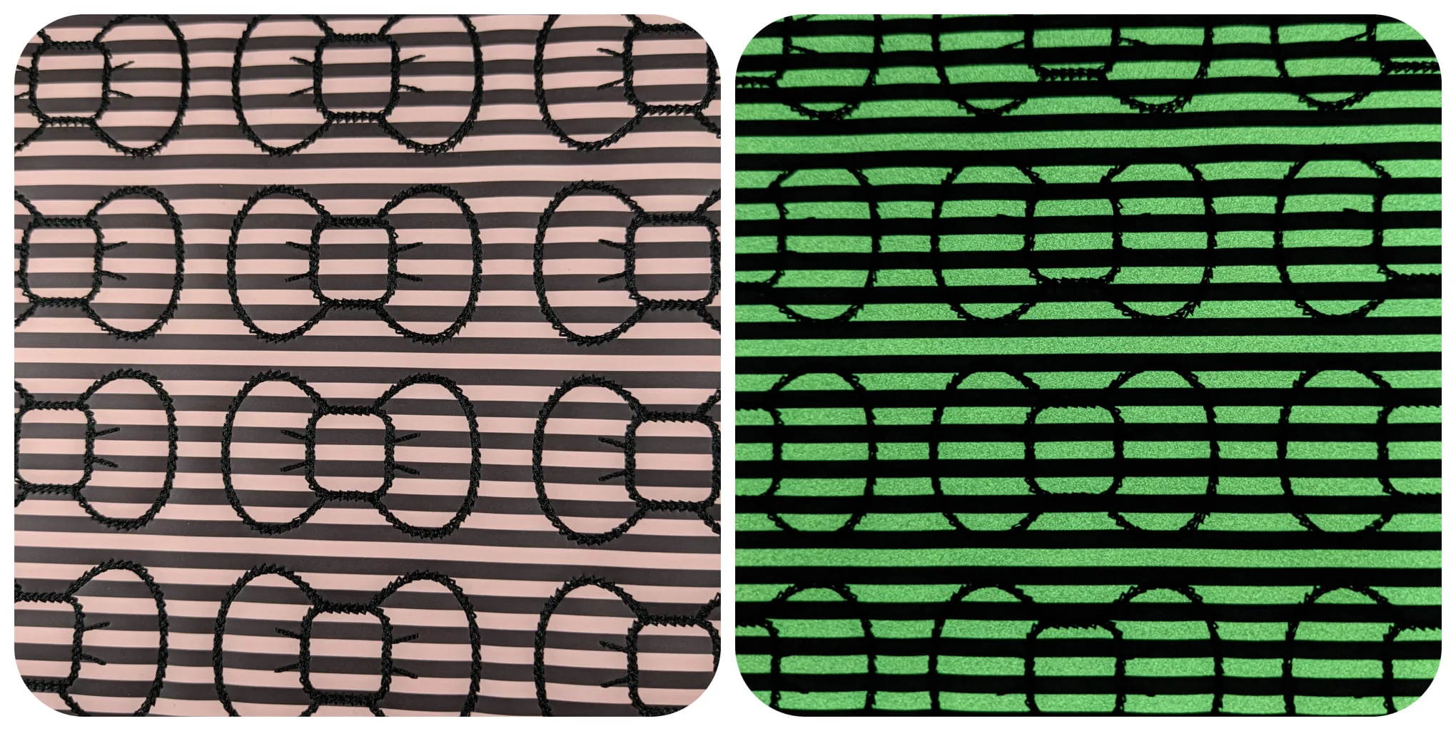 Blush Stripe GITD Bow