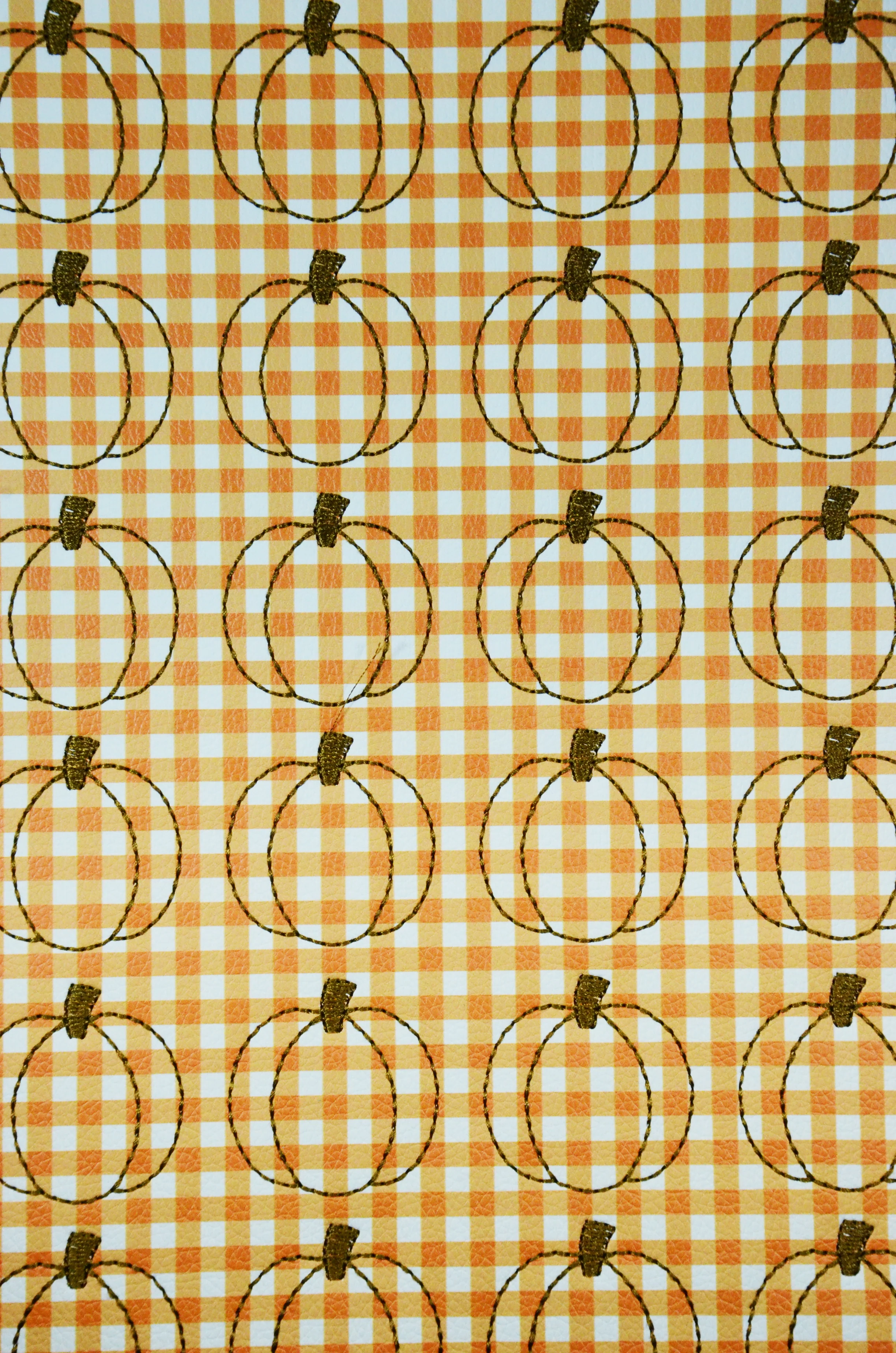 Fall Orange Gingham Pumpkin