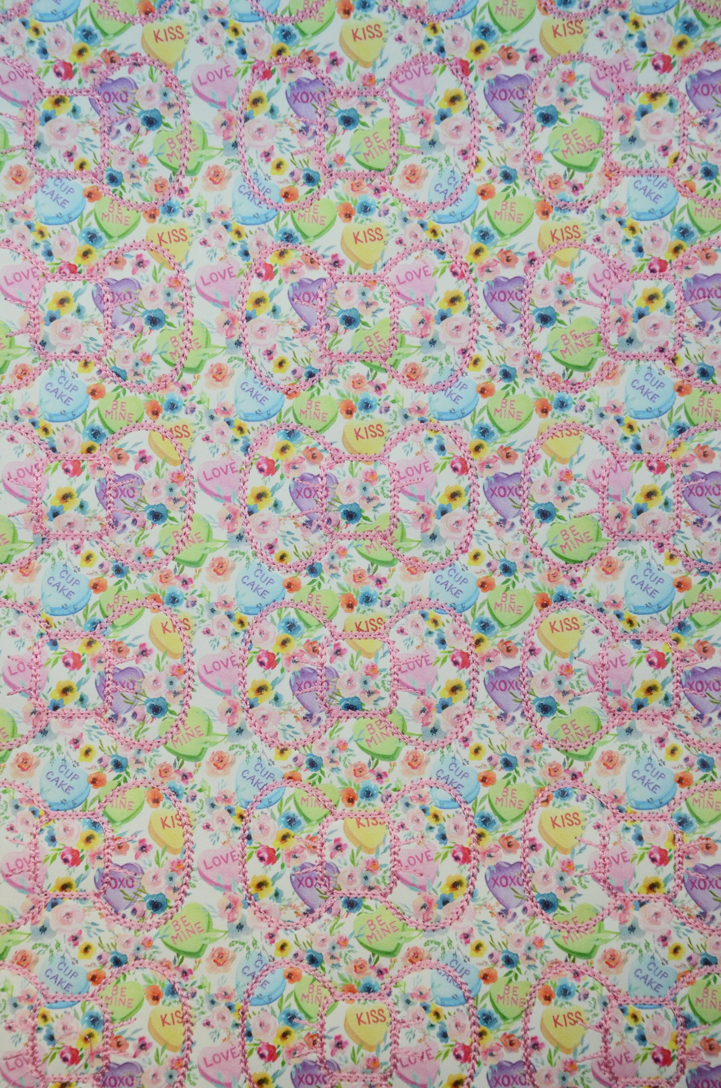 Floral Conversation Heart Bow