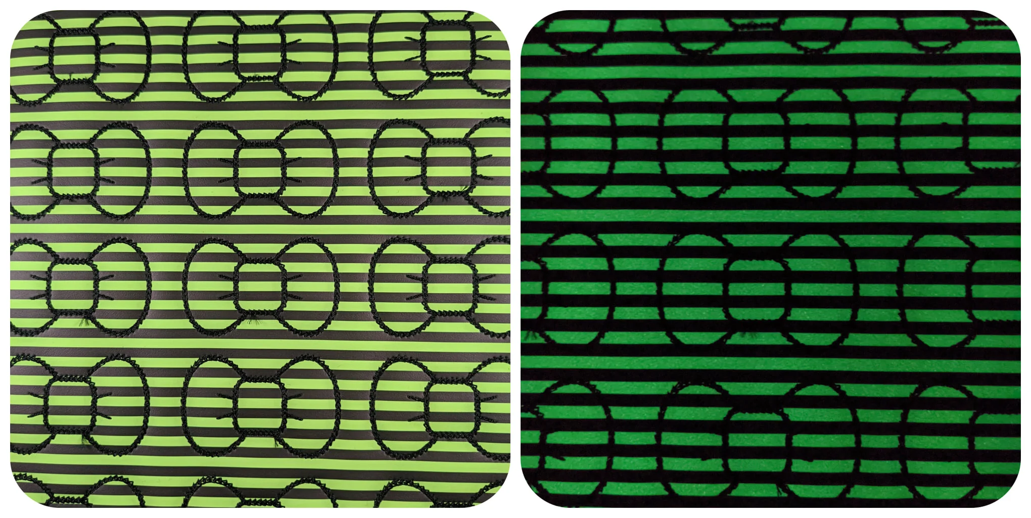 Lime Green Stripe GITD Bow