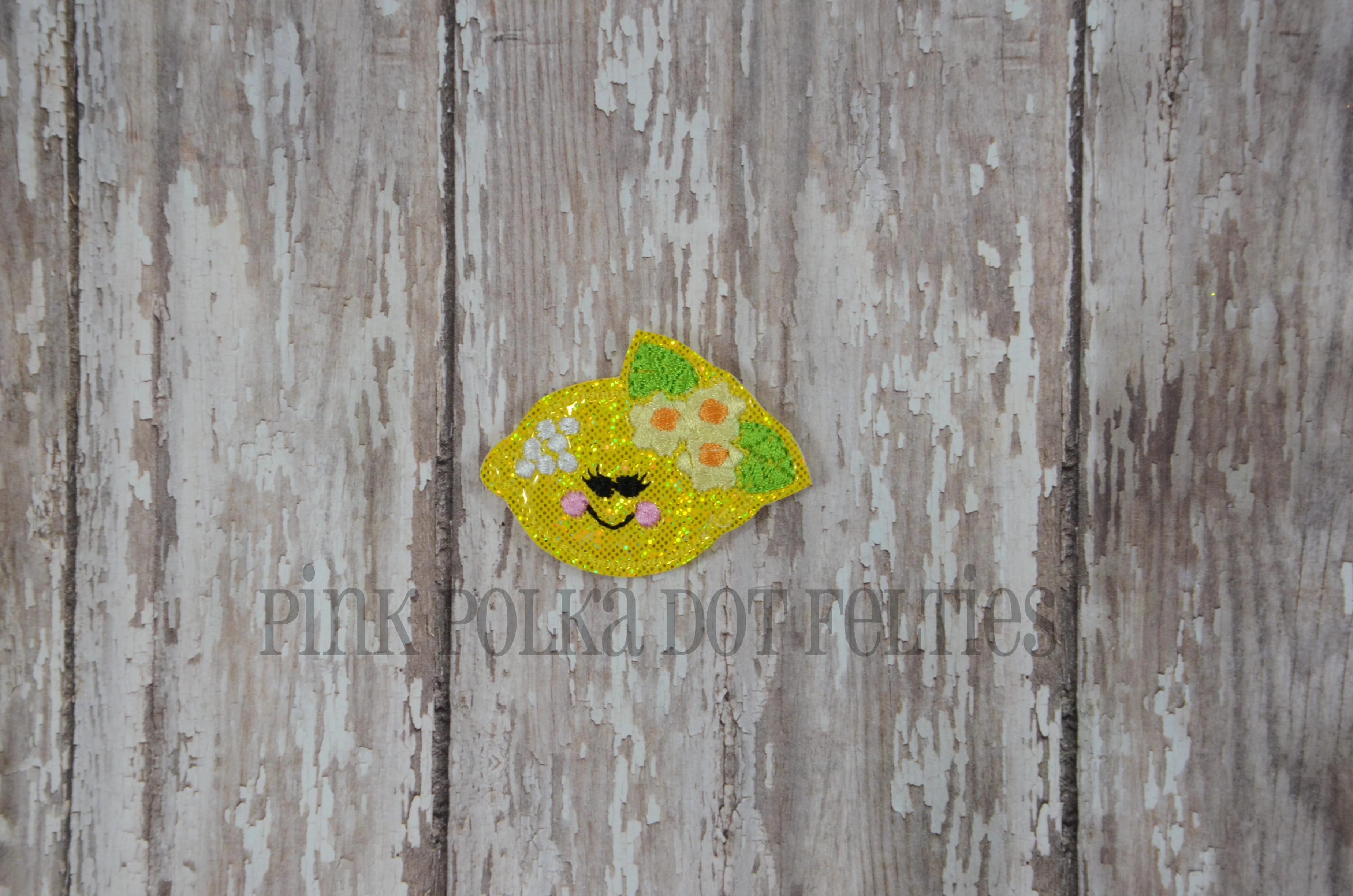 Smiley Lemon with Flowers