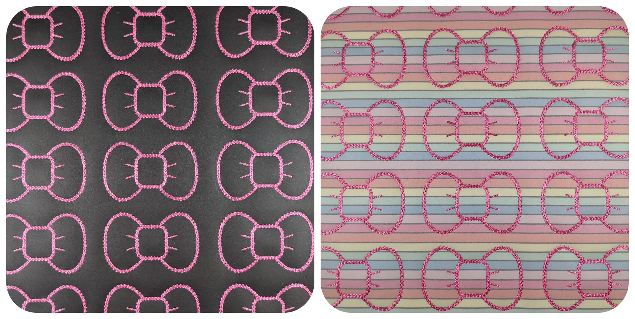 Vinyl Black/Pastel Candy Corn Stripe Temp Changing Bow